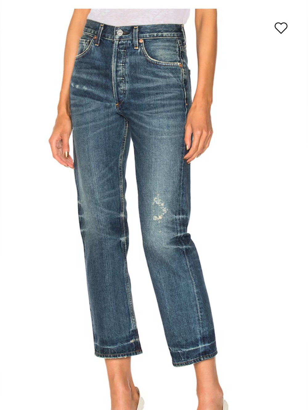 Citizens Of Humanity Washed Blue Straight-Leg Jeans Gia high rise ankle Rollins